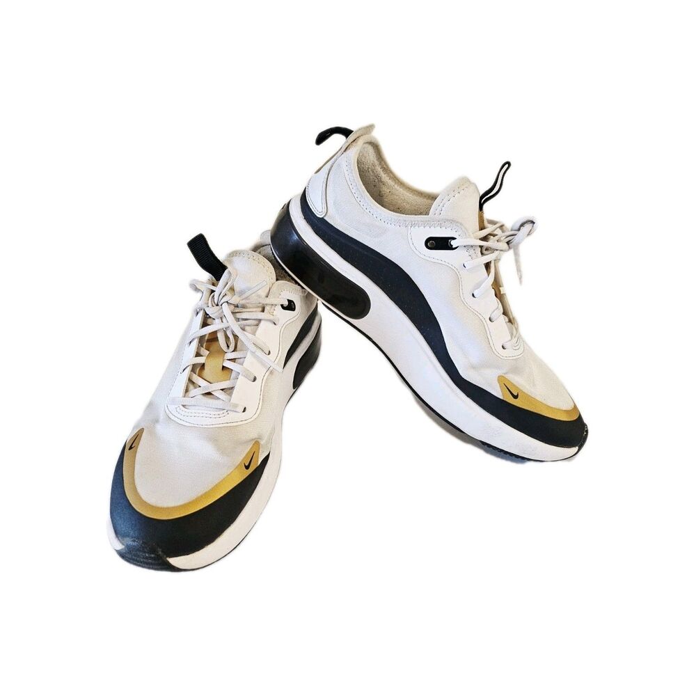 Nike Air Max Dia Sneakers White Black Gold Size 8
